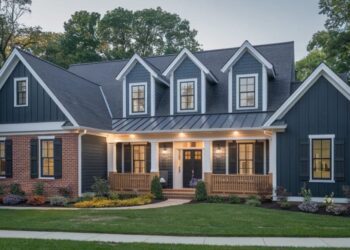 Dark Blue Siding and Brick: A Timeless Combination - AlittleDelightful
