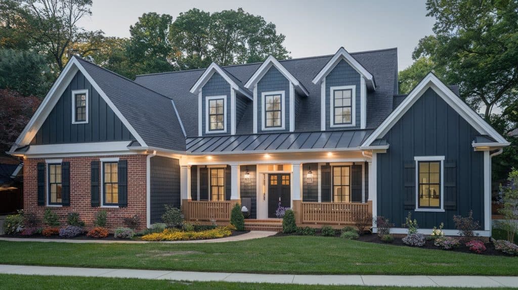 Dark Blue Siding and Brick: A Timeless Combination - AlittleDelightful